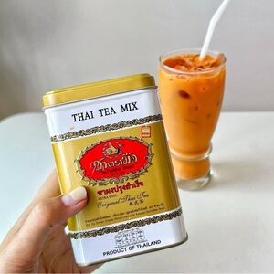 Thai Tea Mix in Gold and White Tin.  2 boxes